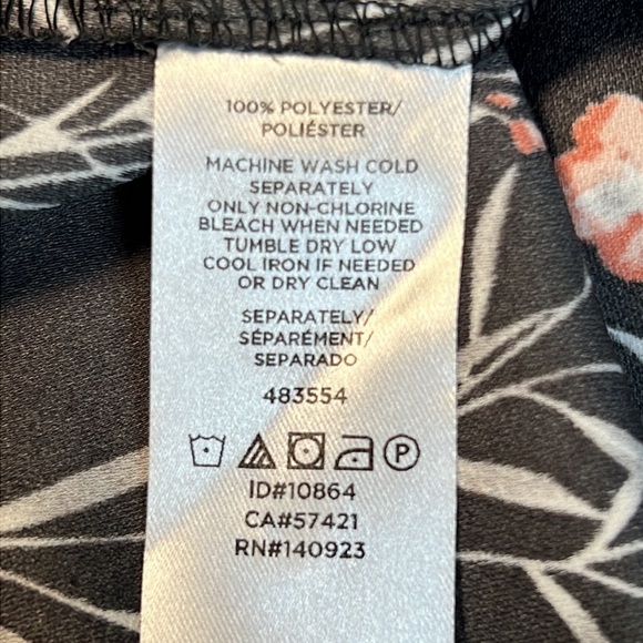 LOFT SMALL BLACK AND FLORAL MIDI LONG SLEEVED DRESS - Picture 9 of 9